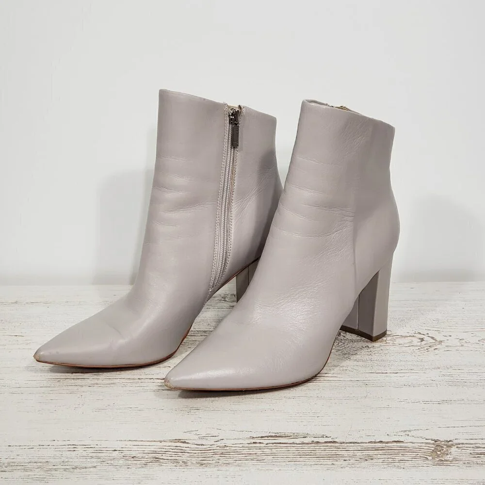 Marc Fisher  Taupe Grey  Leather Bootie  3.5